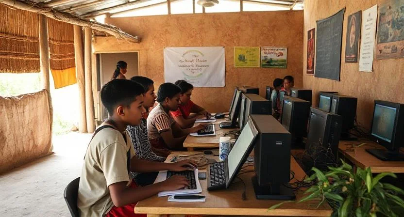 Gemeindemitglieder erlernen digitale Fähigkeiten in einem NexusHope Technologie-Zentrum