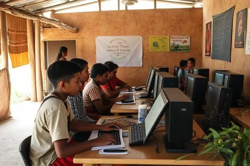 Gemeindemitglieder erlernen digitale Fähigkeiten in einem NexusHope Technologie-Zentrum